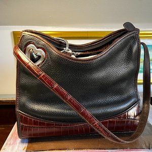 Women's COACH, Black Leather, Brown Crock leather square bottom - 11X12X11 ~